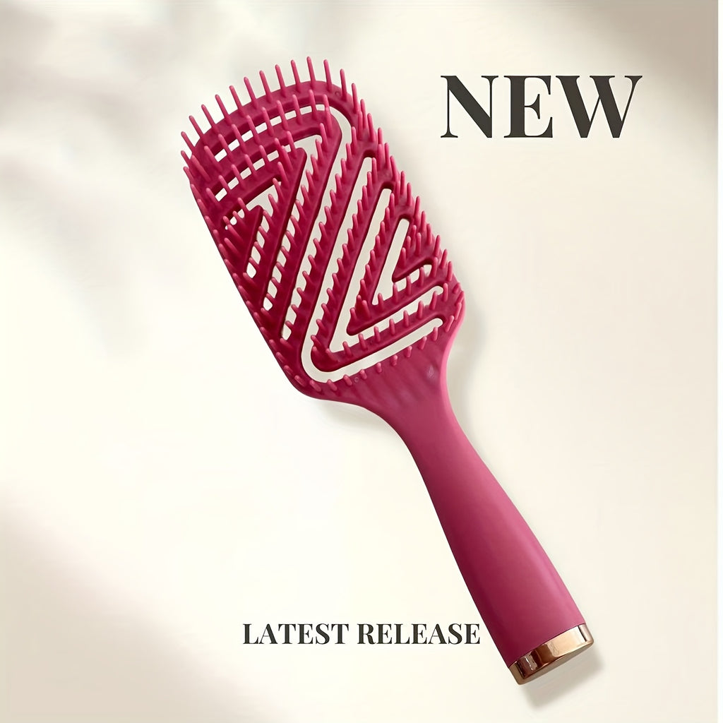 [Quick Dry Hair Brush] Wet brush quick drying hair brush, ventilated design, ergonomic handle, suitable for all hair types, anti knot comb, hollow comb and fluffy curved ventilated comb, suitable for natural, curly, straight, wet or dry hair with heat res
