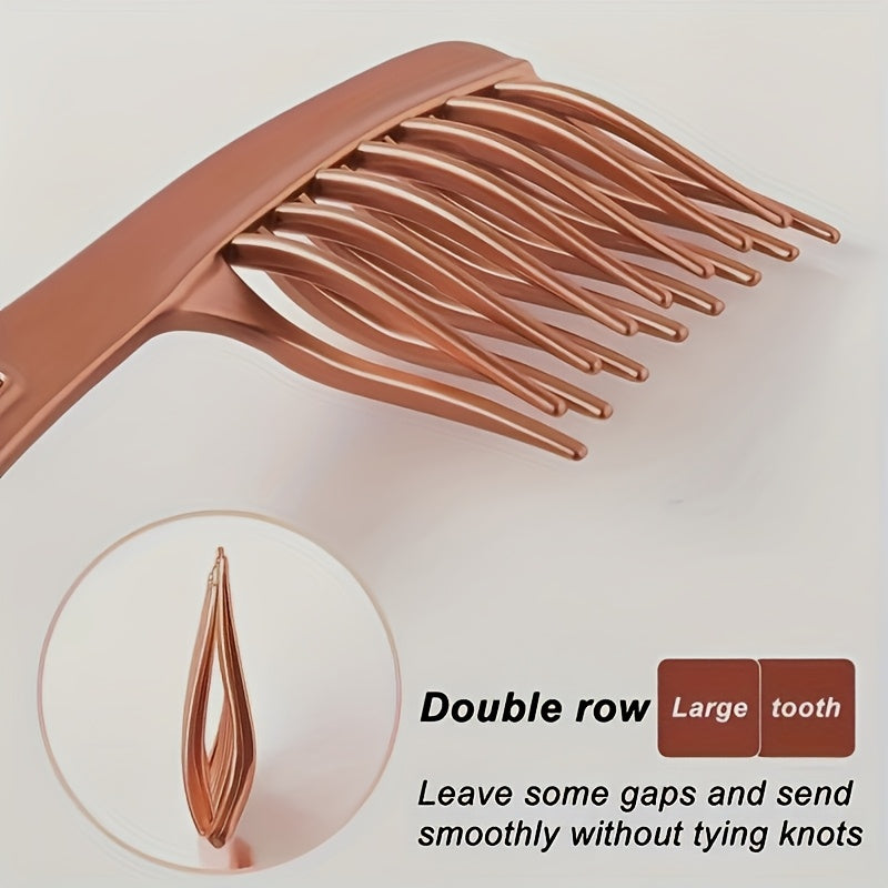 Large Double-Tooth Comb for Curly Hair - Electrostatic, Smooth Styling Tool with Comfortable Handle, Durable Plastic Teeth Suitable for Long Curls - Perfect Gift for Women, Modern Hair Brush, Smooth Hair Brush, MenHairbrush, Comb for Curly Hair