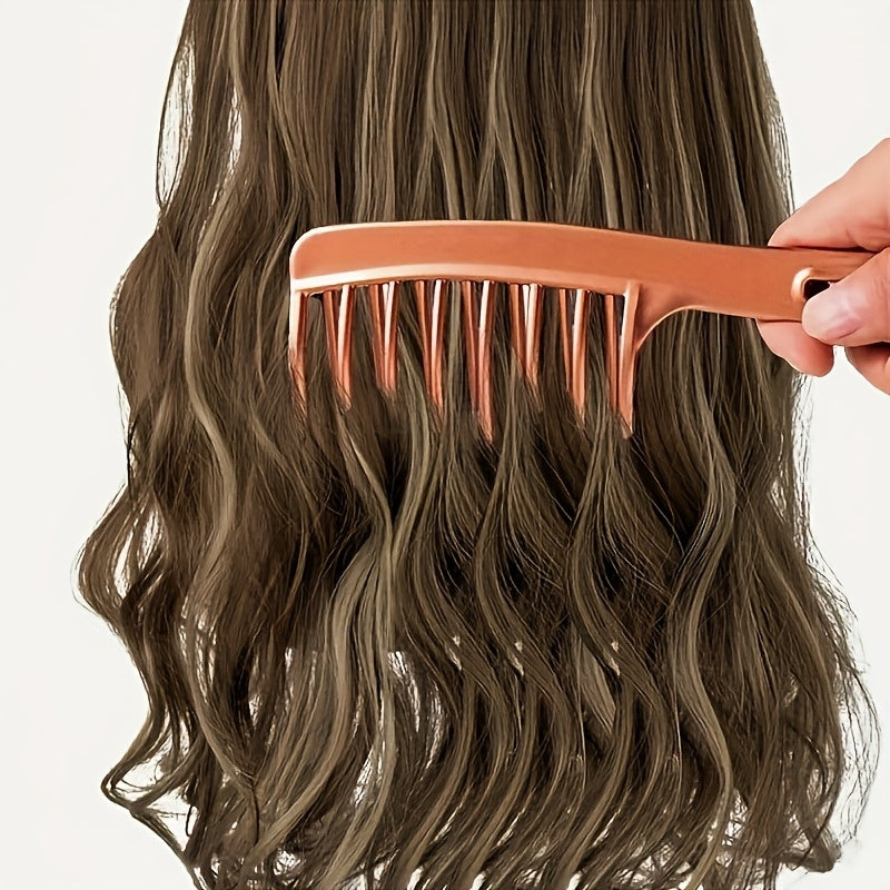 Large Double-Tooth Comb for Curly Hair - Electrostatic, Smooth Styling Tool with Comfortable Handle, Durable Plastic Teeth Suitable for Long Curls - Perfect Gift for Women, Modern Hair Brush, Smooth Hair Brush, MenHairbrush, Comb for Curly Hair